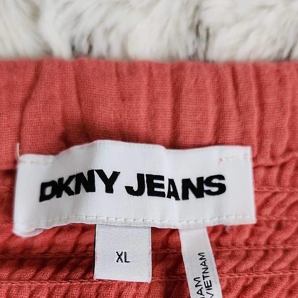DKNY Coral Maxi Tiered Skirt With Smocked Waist NEW - Picture 12 of 13
